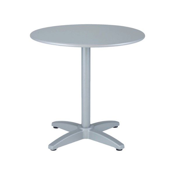 Outdoor Restaurant Round Dining Table with Powder-Coated Aluminum Top and X-Base