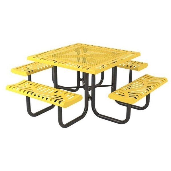 46" Square Classic Style Polyethylene Coated Metal Picnic Table