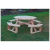 54" Octagonal Walk-In Wooden Picnic Table
