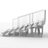 27 ft. 8 Row Aluminum Bleacher with Guardrails and Double Footboards