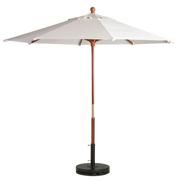 9 Ft. Round Wooden Market Umbrella with Outdura Marine Grade Fabric