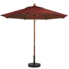 9 Ft. Round Wooden Market Umbrella with Outdura Marine Grade Fabric