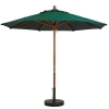 9 Ft. Round Wooden Market Umbrella with Outdura Marine Grade Fabric