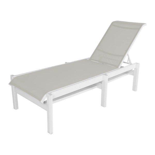 Hampton Sling Armless Chaise Lounge with Marine Grade Polymer Frame