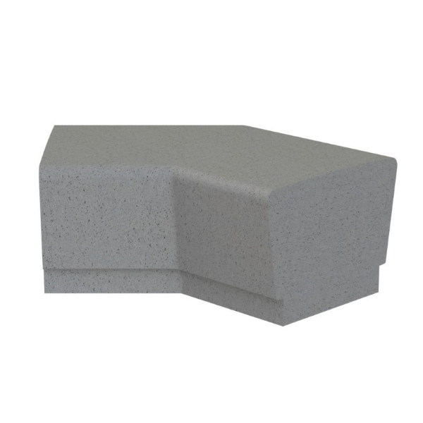 Our Town Sectional Concrete 45° Corner Bench