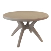 IBIZA 46" Round Plastic Resin Commercial Pool Dining Table with Umbrella Hole