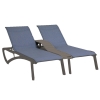 Sunset Sling Duo Chaise Lounge with Plastic Resin Frame and Middle Console