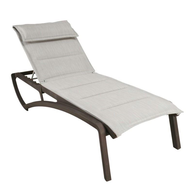 Sunset Comfort Sling Chaise Lounge with Plastic Resin Frame Furniture Leisure