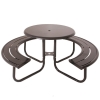 Acadia 36" Round Powder Coated Steel Portable Picnic Table