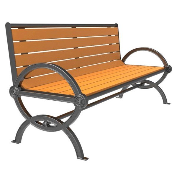 Gateway Recycled Plastic Bench with Cast Aluminum Frame