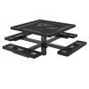 46" Square Polyethylene Coated Metal Pedestal Picnic Table