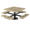 46" Square Polyethylene Coated Metal Pedestal Picnic Table