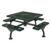 46" Square Web Style Polyethylene Coated Metal Picnic Table