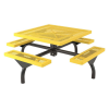 46" Square Web Style Polyethylene Coated Metal Picnic Table