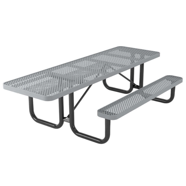 8 Ft. ADA Ultra Leisure Perforated Style Polyethylene Coated Steel Picnic Table with Single Side Wheelchair Access