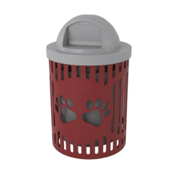 Dog Park 32 Gallon Classic Trash Can with Laser Cut with Paws Design