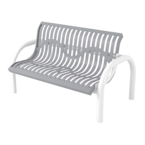 Modern Classic Style Polyethylene Coated Metal Bench