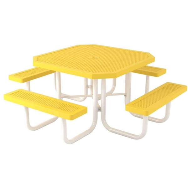 Octagonal 46" Polyethylene Coated Steel Picnic Table