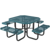 Octagonal 46" Textured Polyethylene Coated Expanded Metal Portable Picnic Table
