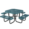 Octagonal 46" Textured Polyethylene Coated Expanded Metal Portable Picnic Table