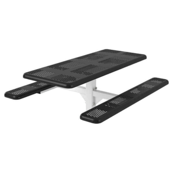 Perforated Style Polyethylene Coated Steel Pedestal Picnic Table