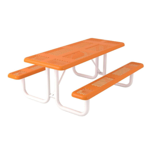 Perforated Style Polyethylene Coated Steel Picnic Table