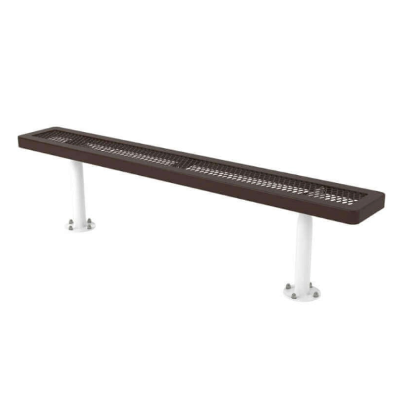 Regal Style Polyethylene Coated Metal Stationary Backless Bench
