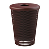 Tapered 32 Gallon Metal Trash Receptacle & Liner w/ Dome Top