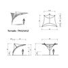 Tornado Fabric Umbrella Shade Structure Umbrella With 12 Ft. Peak Height And Single Steel Column - Small - Spec