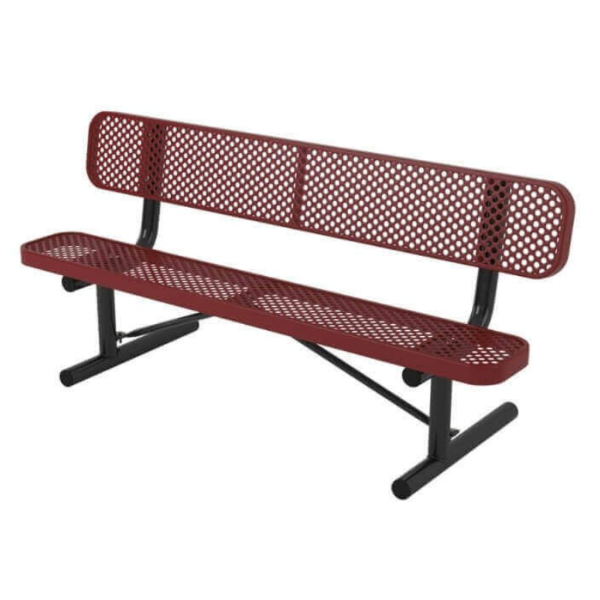 Ultra Leisure Perforated Style Polyethylene Coated Steel Portable Bench