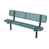 Ultra Leisure Perforated Style Polyethylene Coated Steel Stationary Bench