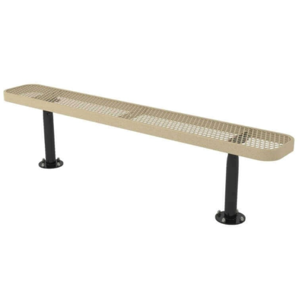 Ultra Leisure Style Polyethylene Coated Metal Stationary Backless Bench