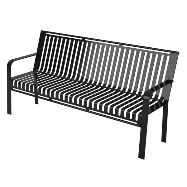 Metro Portable Steel Bench with Back