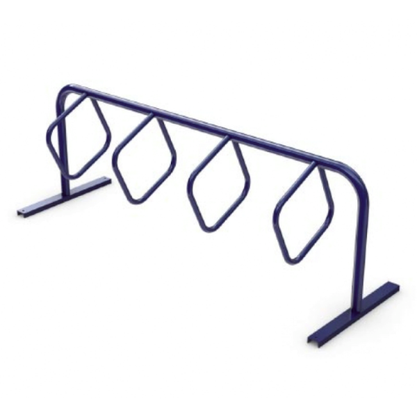 8 Space Triangular Hoop Powder Coated Steel Bike Rack