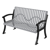 Classic Casino Thermoplastic Coated Steel  Bench with Back