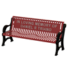 Custom Logo Thermoplastic Coated Steel Bench with Back