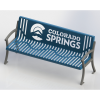 Custom Logo Thermoplastic Coated Steel Bench with Back