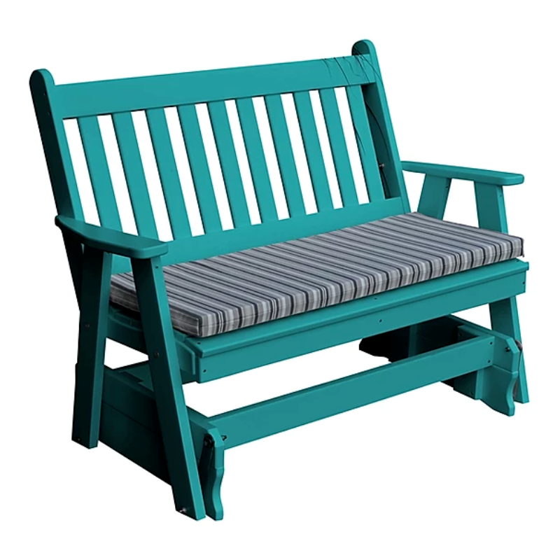 Traditional English Recycled Plastic Glider Bench 4 Ft. or 5 Ft