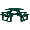 44" Poly Recycled Plastic Square Walk-In Picnic Table