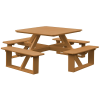 44" Poly Recycled Plastic Square Walk-In Picnic Table
