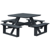 44" Poly Recycled Plastic Square Walk-In Picnic Table