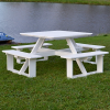 44" Poly Recycled Plastic Square Walk-In Picnic Table