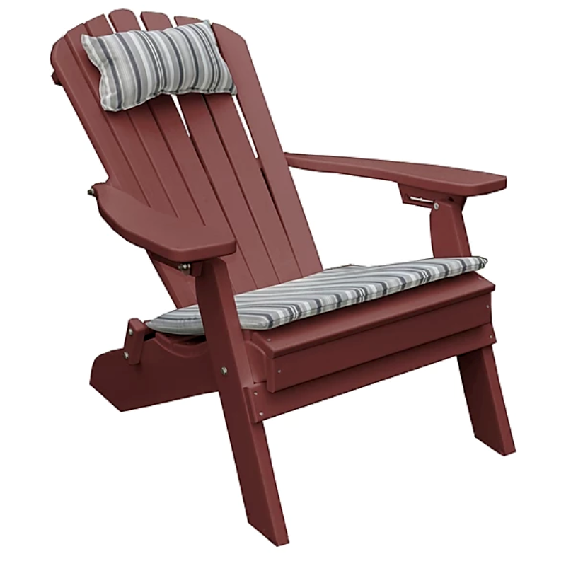 Recycled Plastic Reclining Adirondack Chair with Folding Frame