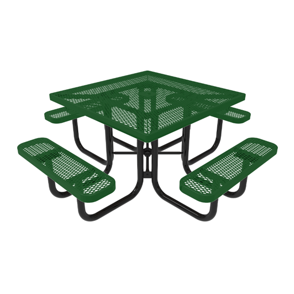 RHINO 46" Square Thermoplastic Polyolefin Coated Picnic Table - Quick Ship - Expanded