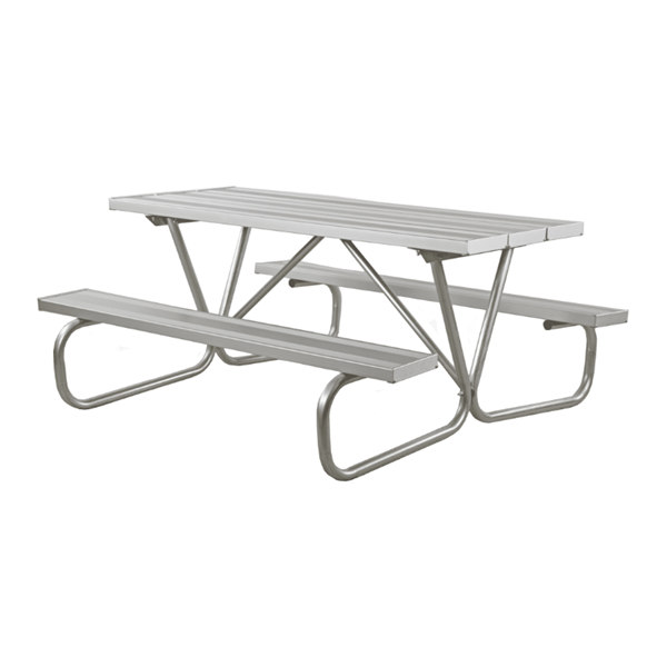 6 Ft. Aluminum Picnic Table with Bolted Galvanized Steel Frame