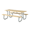 6 Ft. Wooden Picnic Table with Heavy Duty Welded Galvanized Steel Frame