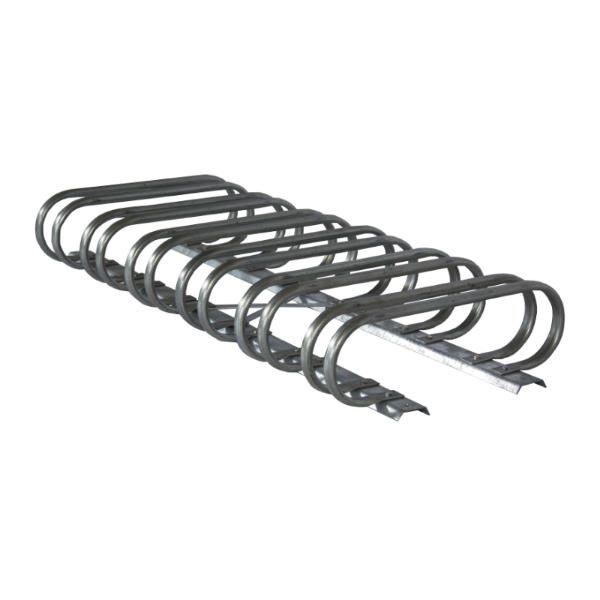 Galvanized - 12 Space Low Profile Bike Rack, Galvanized Steel