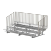 15 ft. 4 Row Portable Aluminum Bleacher with Guardrails and Double Footboards