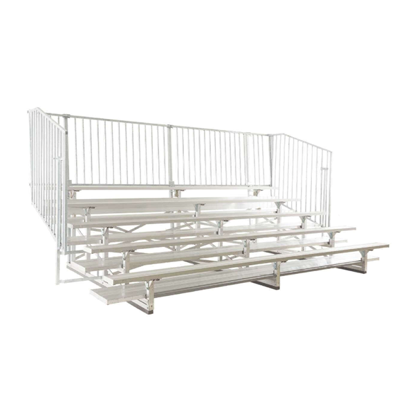 15 ft. 5 Row Aluminum Bleacher with Guardrails and Double Footboards