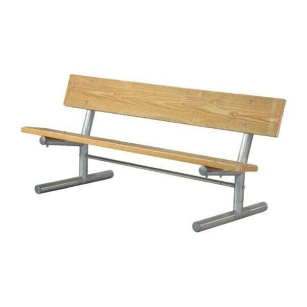 15 Ft. Portable Wooden Park Bench with Galvanized Steel Frame